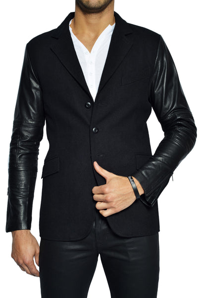 Kill City Leather Sleeved Blazer