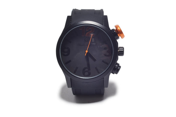 Laser Dial Black and Orange Watch