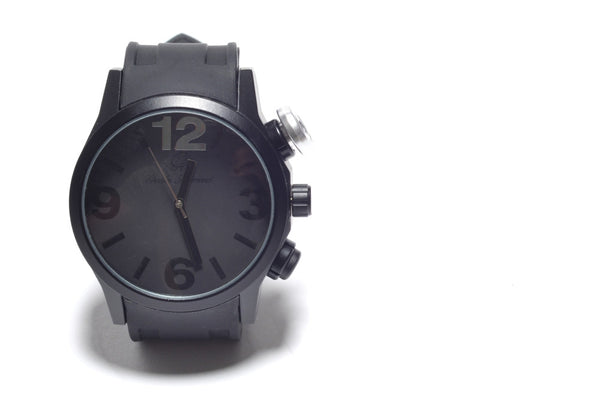 Laser Dial Black and Silver Watch