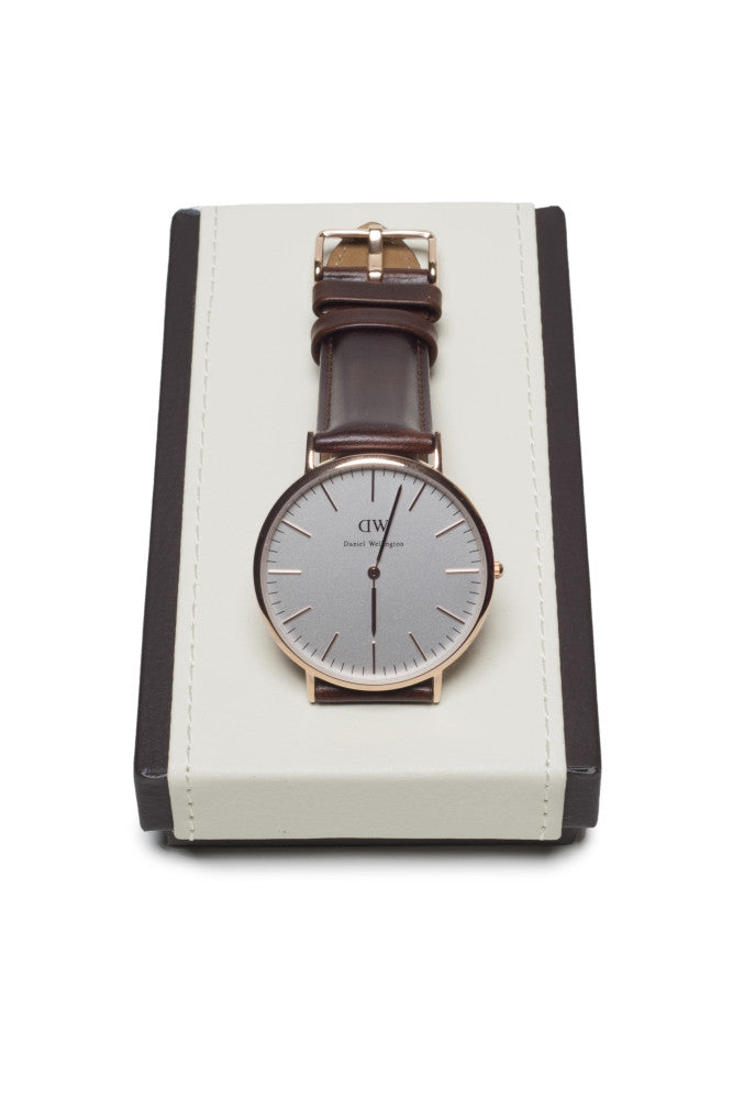 Daniel Wellington Rose Gold and Brown Leather Watch