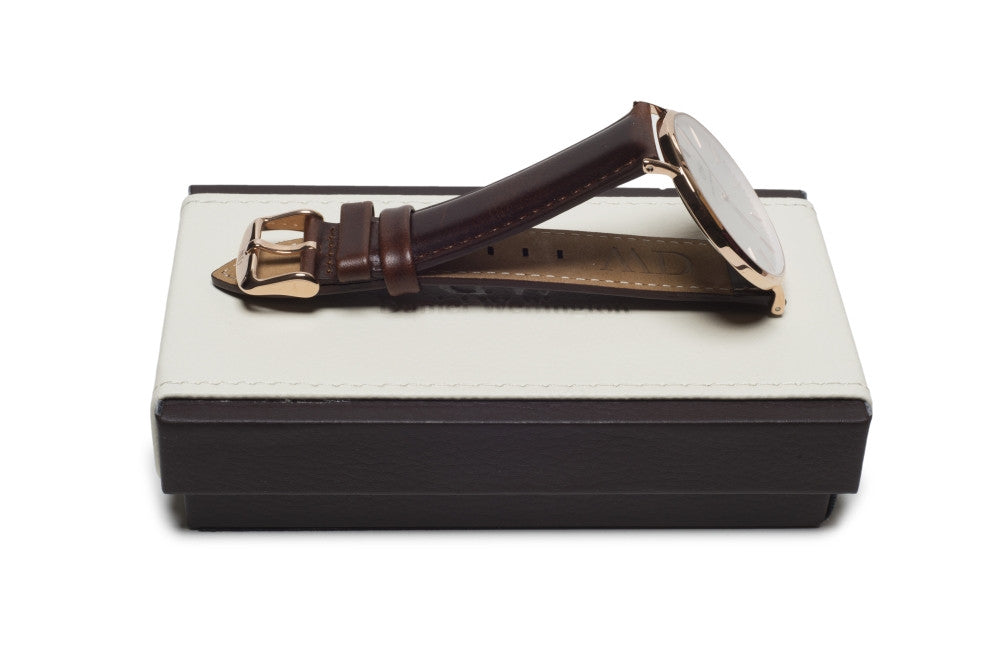 Daniel Wellington Rose Gold and Brown Leather Watch